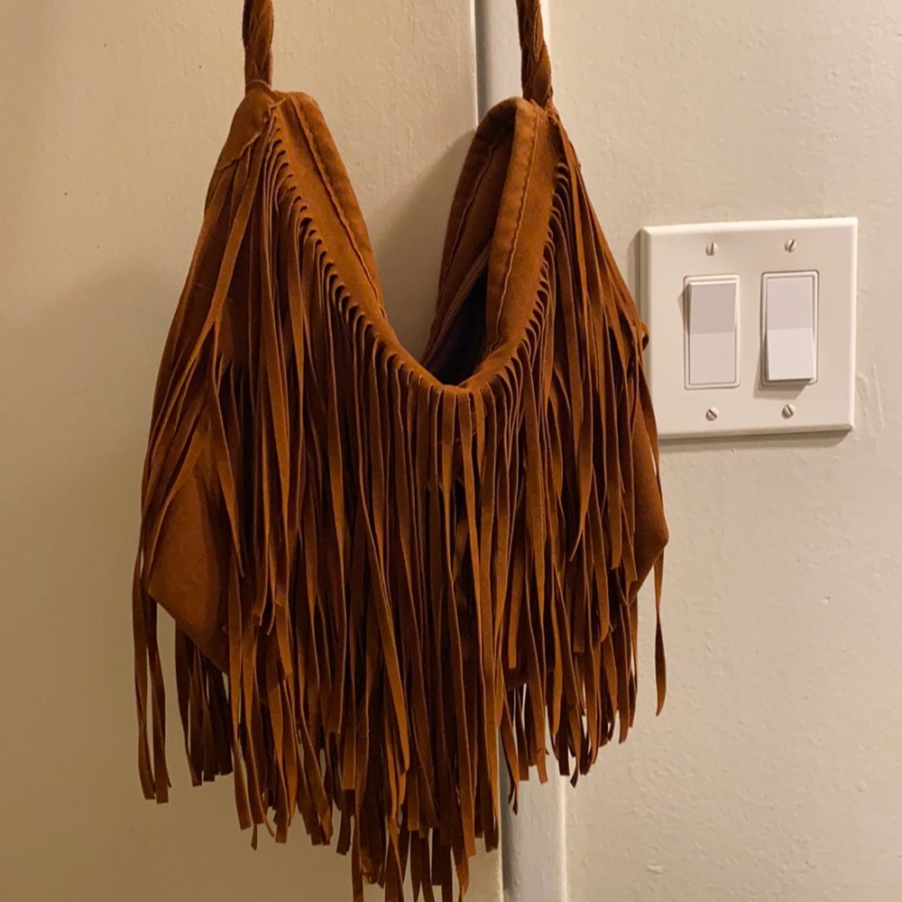 Nasty Gal suede fringe purse